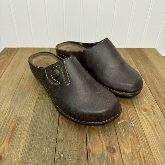 Flexus Clogs Size 38 Brown Anatomic Slip-on Casual Fall Comfort Shoes Women - Picture 1 of 9
